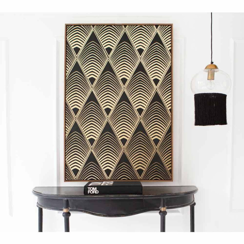 Deco Glamour Wall Art Statement Black and Gold Artwork in 1920's Art