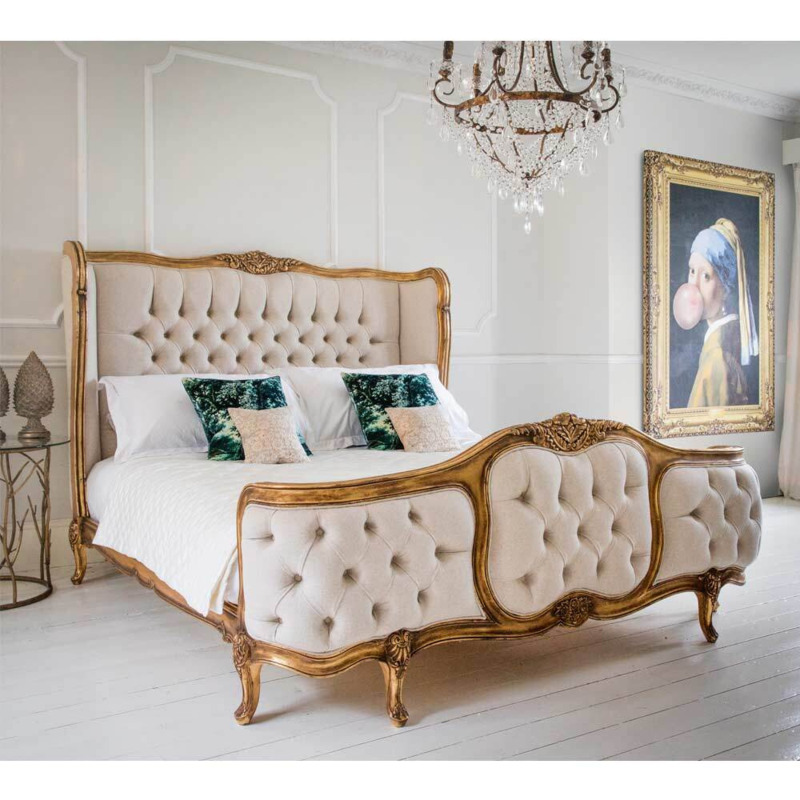 King Size Luxury Upholstered Bed - Palais de Versailles Linen ...