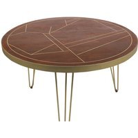 Round Solid Wood Dining Table 4 Seats Dallas Dark Mango - Dark Wood by ...