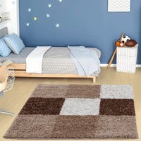 Myshaggy Collection Geometric Design Rug - Brown / 120x120cm by The ...