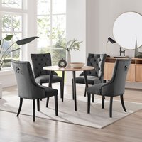 Koko Oak Effect Round Dining Table And 4 Belgravia Black Leg Dining ...