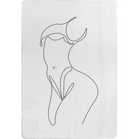 Body Rug Outline Line Art Of Femail Body Designer Rug - White / 200cm by The Range ...