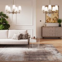 Natural Warm Greige Distressed Abstract Living Area Rug - Beige / 290cm ...