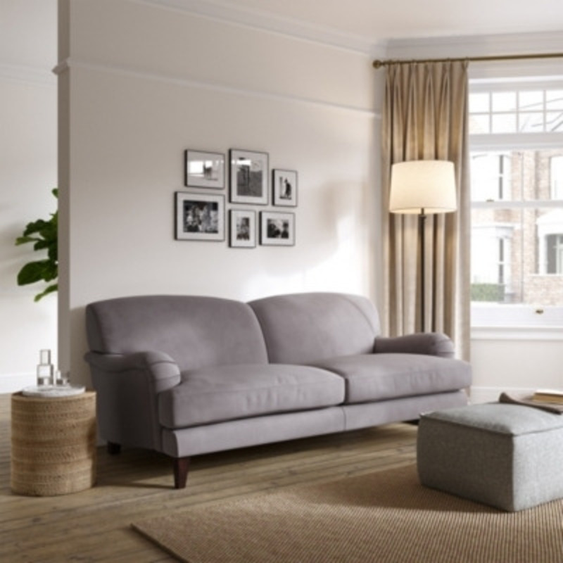 Burlington Medium Velvet Sofa, Silver Grey Velvet, 2 Seater by The