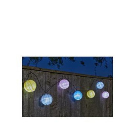 Smart Solar Multi-Coloured Chinese Lantern String Lights With 10 White Led'S