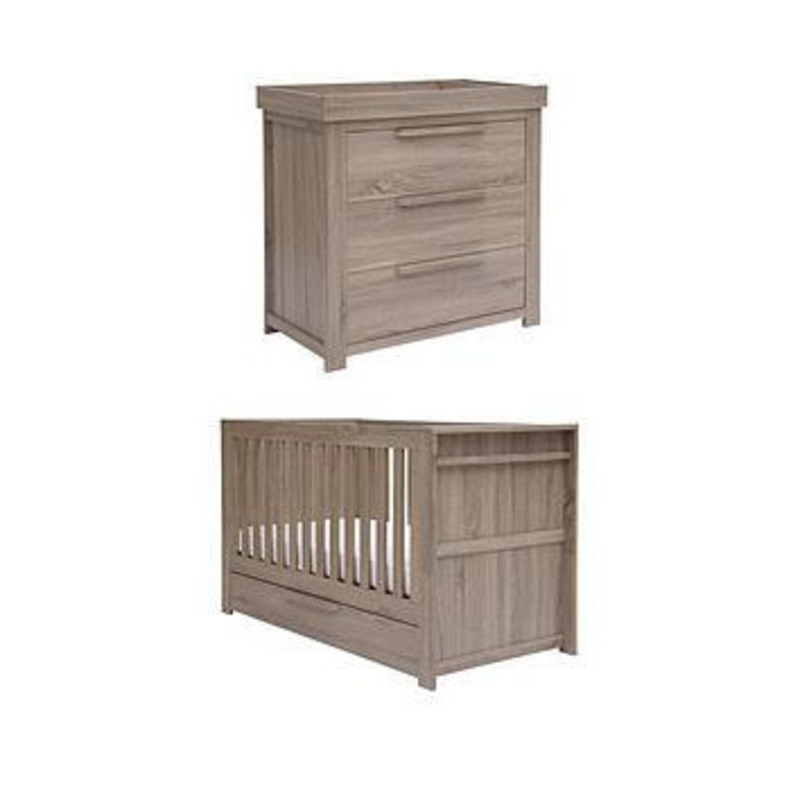 Mamas & Papas Franklin Cot Bed and Dresser Changer, Grey Wash by Very