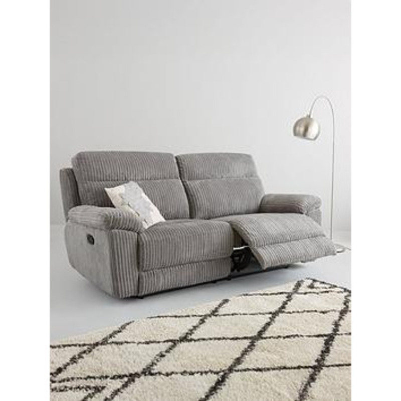 Baron Fabric 3 Seater Manual Recliner Sofa by Very