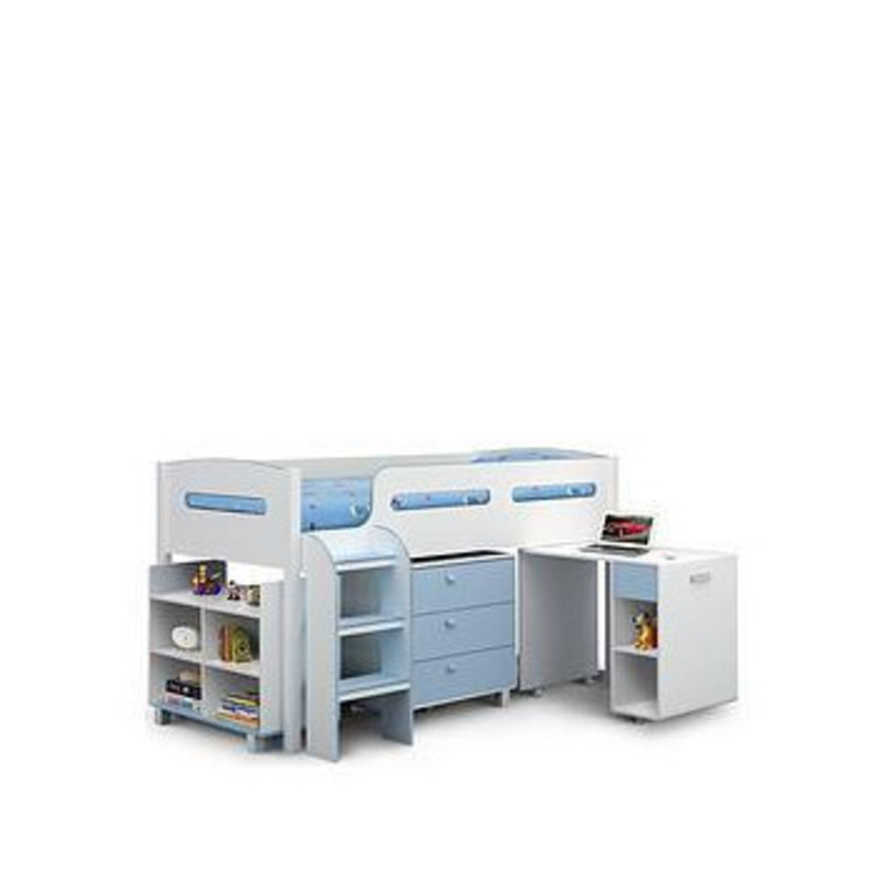 Julian Bowen Marley Cabin Bed with Storage and Desk Sky Blue, Blue by