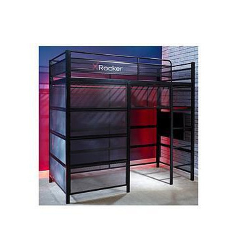 X Rocker Battle Den - Gaming High Sleeper Bed, Black by Very | ufurnish.com