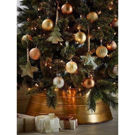 Ivyline Metal Christmas Tree Skirt In Gold