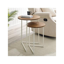 Lisburn Designs Layton Set Of 2 Nest Of Tables - Oak/White