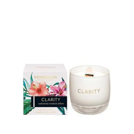 Stoneglow Infusion Clarity Wooden Wick Candle - Cashmerian Woods & Saffron