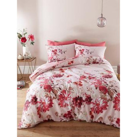 Bianca Fine Linens Briony Floral Garden 100% Cotton Duvet Cover Set - Pink