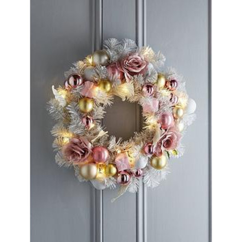 Frost PreLit Christmas Wreath 45 Cm by Very