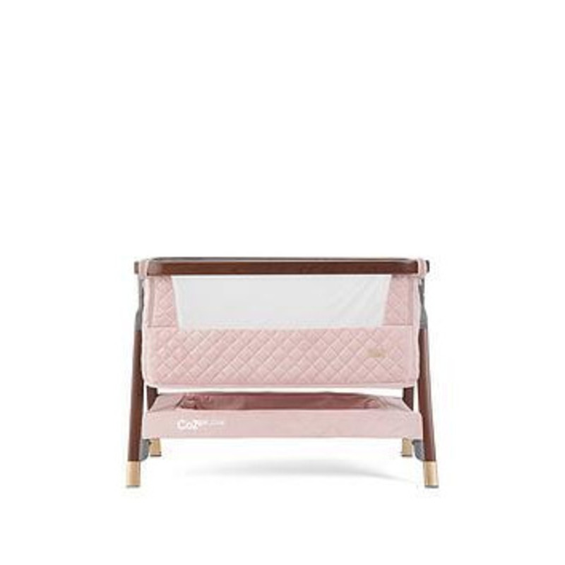 Tutti Bambini CoZee Luxe Bedside Crib Walnut/Blush, Pink by Very