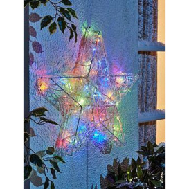 Festive 58 Cm Lit Multi Colour Twinkling Soft Acrylic Star Indoor/Outdoor Christmas Decoration