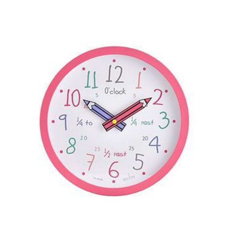 Acctim Clocks Alma Kids Time Teach Wall Clock Pink, Pink by Very