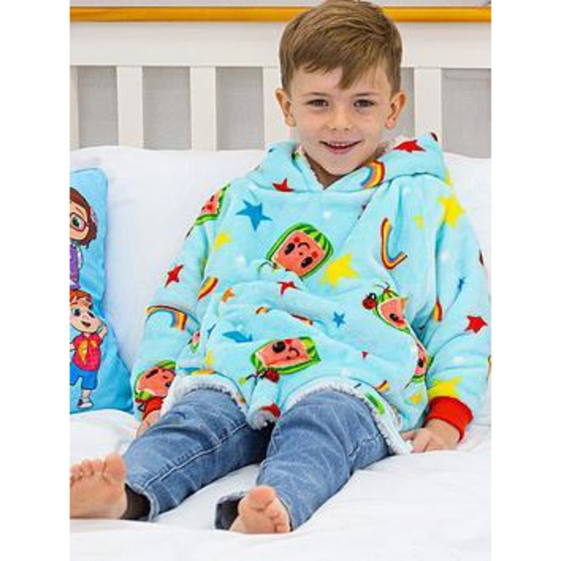 Hugzee Wearable Fleece Hoodie in Blue &ndash Small, Multi by