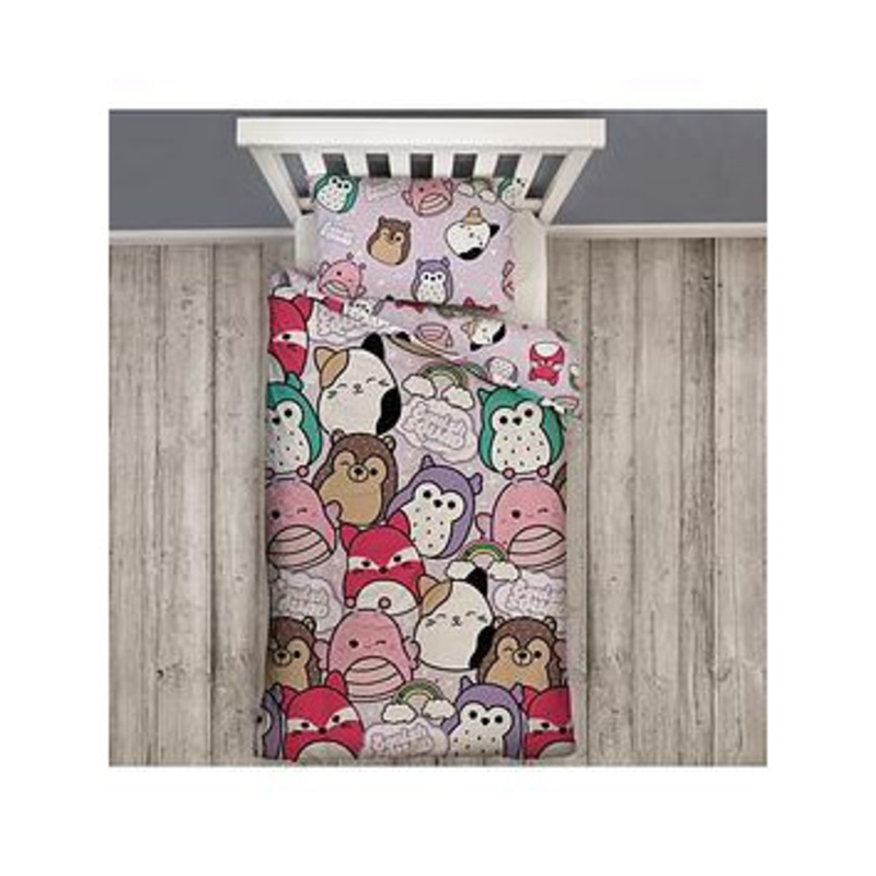 Squishmallows Bright Rotary Duvet Cover Set Multi, Multi, Size Double