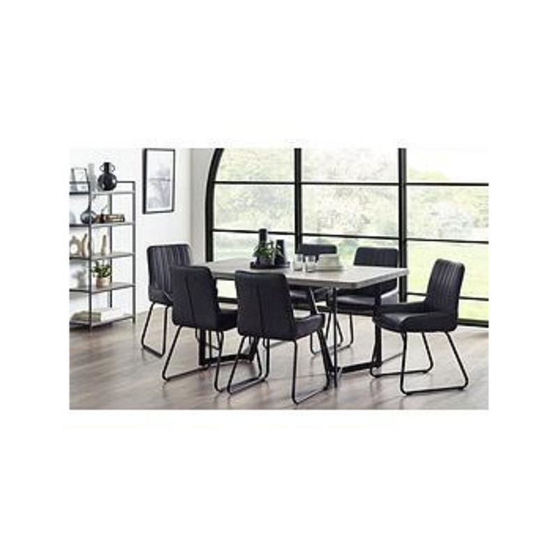 Julian Bowen Miller Concrete Effect Dining Table by Very