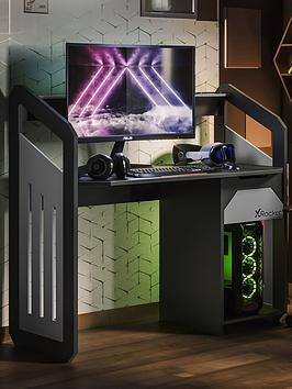 X Rocker Battalion Gaming Desk With Drawer And Cpu Storage by Very ...