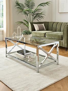 Very Home Christie Glass And Chrome Coffee Table by Very