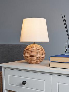 Small Ratten Bedside Lamp The Very Collection Small Rattan Bedside Table Lamp by Very | ufurnish.com