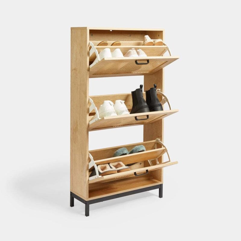 Lena Rattan Shoe Storage Cabinet by VonHaus | ufurnish.com