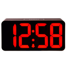 Digital Electric Alarm Tabletop Clock in Walnut
