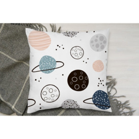 Child Hand Drawn Space Elements Cushion with Filling