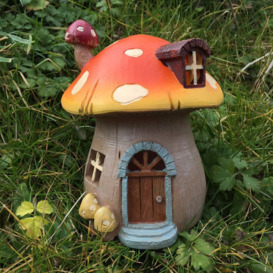 Mystical Mushroom Fairy Garden House with LED Light Decoration