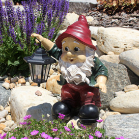 Edison with the Lighted Lantern Garden Gnome Statue