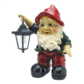 Edison with the Lighted Lantern Garden Gnome Statue