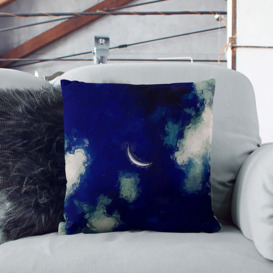 Crescent Moon Through the Clouds Cushion with Filling