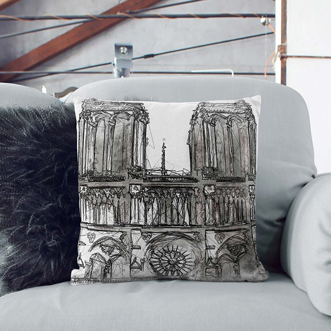 WHEREable Art L'Ange De Notre Dame Linen Euro Pillow