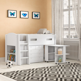 Agnew Single (3') Mid Sleeper Loft Bed with Bookcase by Mack + Milo
