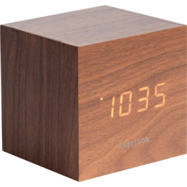 Digital Wood Quartz Alarm Tabletop Clock in Brown