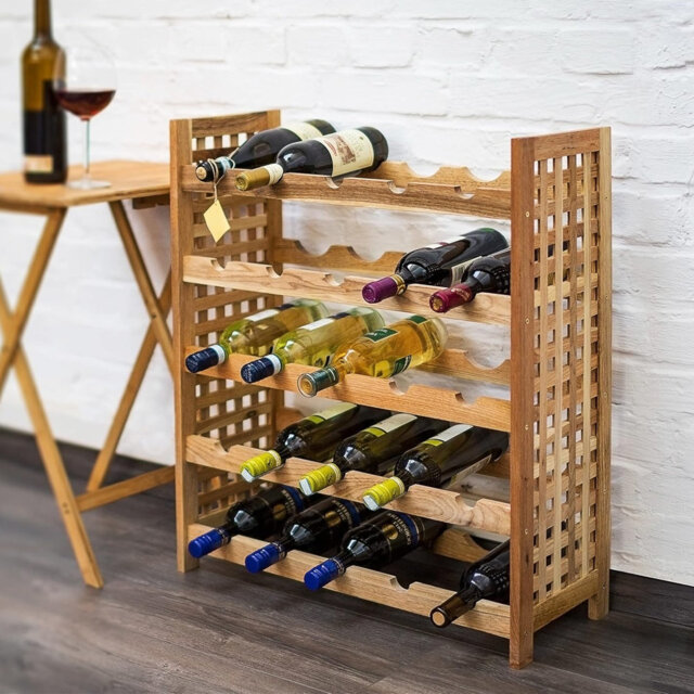 Mulaney Solid Wood Wine Bottle Rack Natural by Wayfair | ufurnish.com