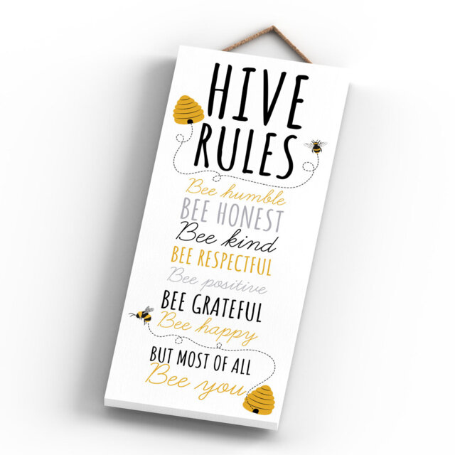 Bee Hive Rules Wooden Wall Décor by Wayfair | uFurnish.com