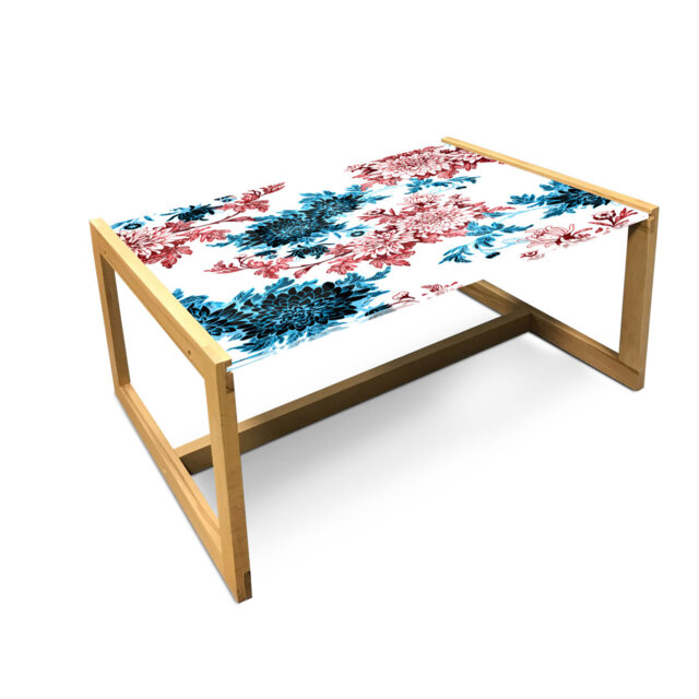 Floral Table Frame Floral Coffee Table, Vintage Flowers In Bloom On Plain Background ...