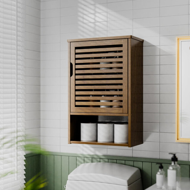 Wall-Mounted Medicine Cabinet with Adjustable Shelf, Single Door, Open ...