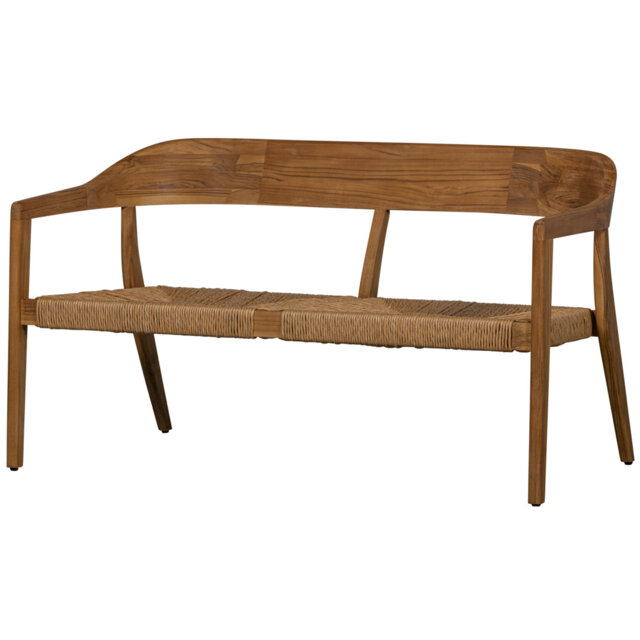 Chena Garden Bench With Round Back Wicker/Teak Natural by Wayfair ...