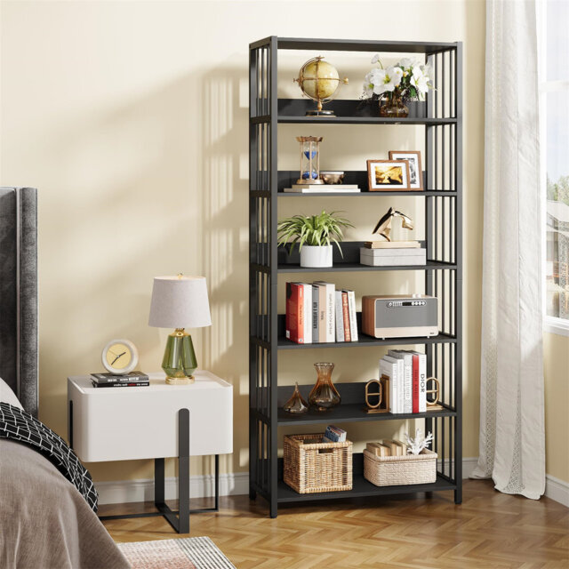 Bookshelf 6 Layer Multi-Layer Bookcase, Industrial Tall Bookshelf ...