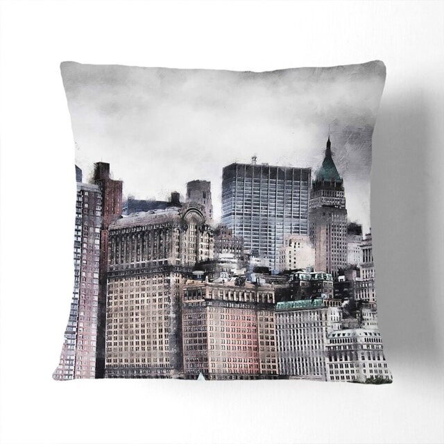 New York Skyline Vol.8 Painting Scatter Cushion with Filling by Wayfair ...