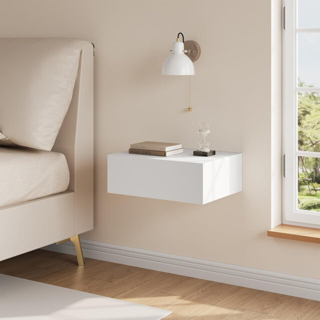 Hanging Bedside Tables, Wall Shelves With Drawer, Bedside Cabinet, Wall ...