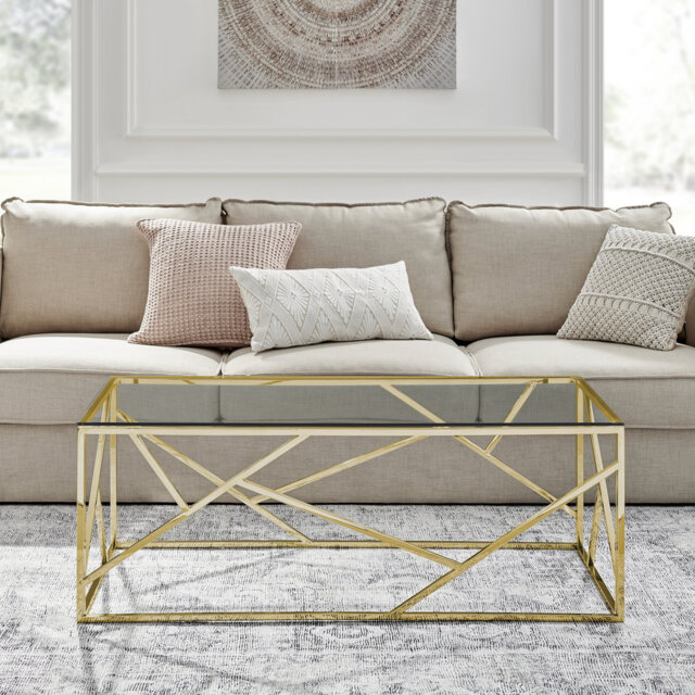 Alma Luxury Frame Glass Coffee Centre Table - Modern Glam Design by ...