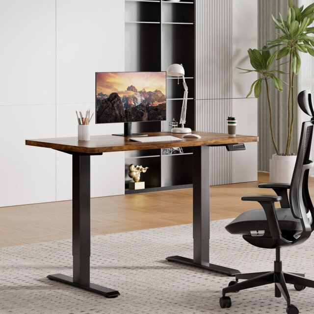 Guimauve Height Adjustable Electric Standing Computer Desk With Non ...