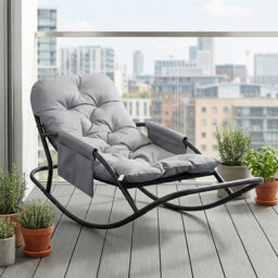 Jonas Rocking Chair Grey by Dunelm | uFurnish.com