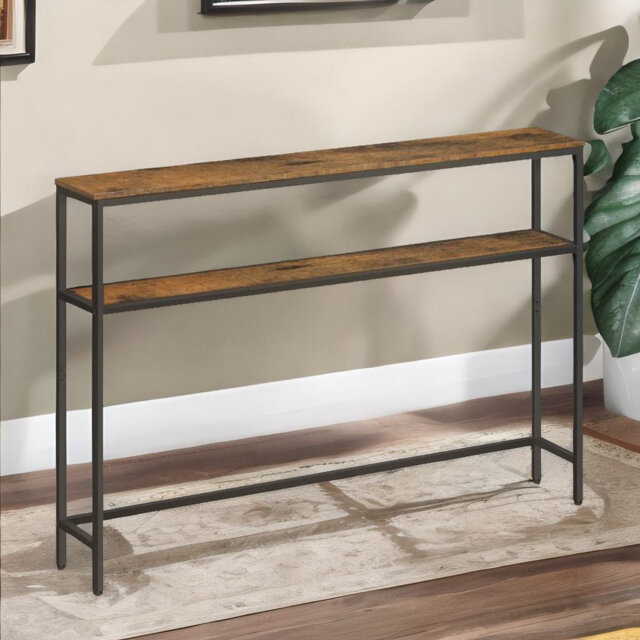 Angellee 120cm Industrial Slim Console Table With 2 Shelves by Wayfair ...