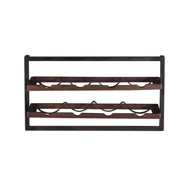 Rivero 8 Bottle Solid Wood Wall Mounted Wine Bottle Rack in Brown by ...